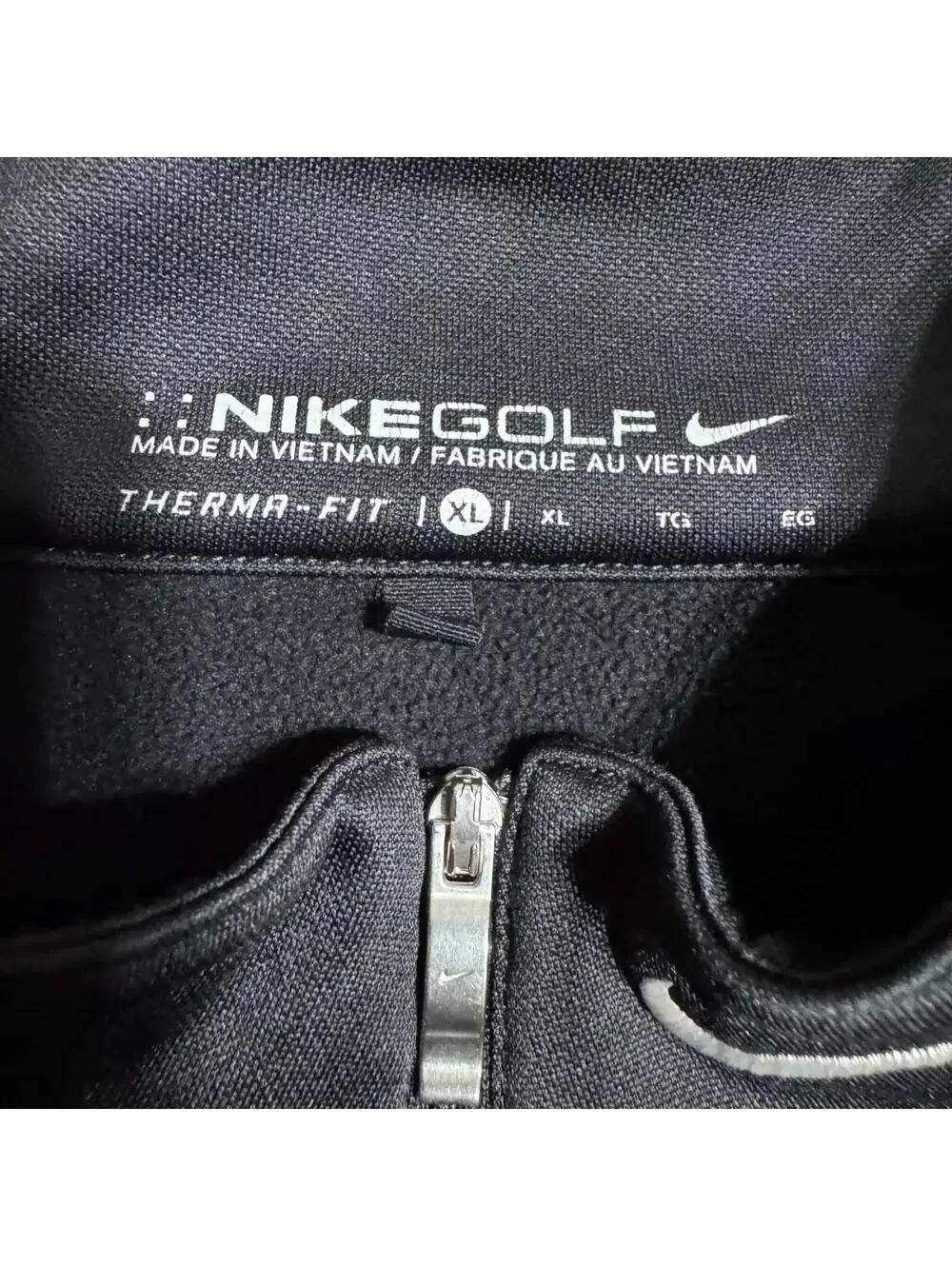 Nike Mens Therma Fit 1/4 zip Pullover Sweatshirt XL Black Fleece Golf Athletic